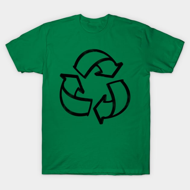 Recycling shirt black and white T-Shirt by KO-of-the-self